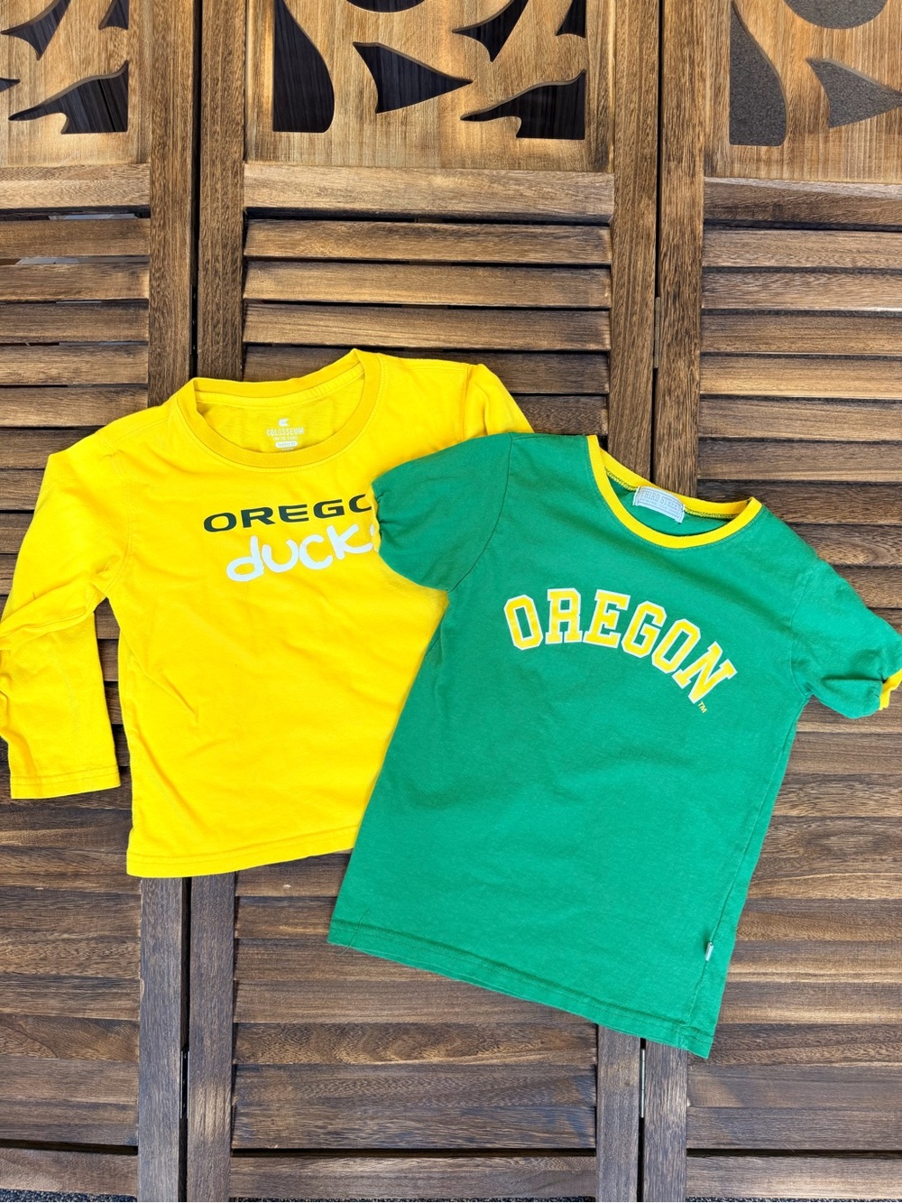 Oregon Ducks Kids 2-Piece Long & Short Sleeve Tee Set - UO Yellow & Green 5T